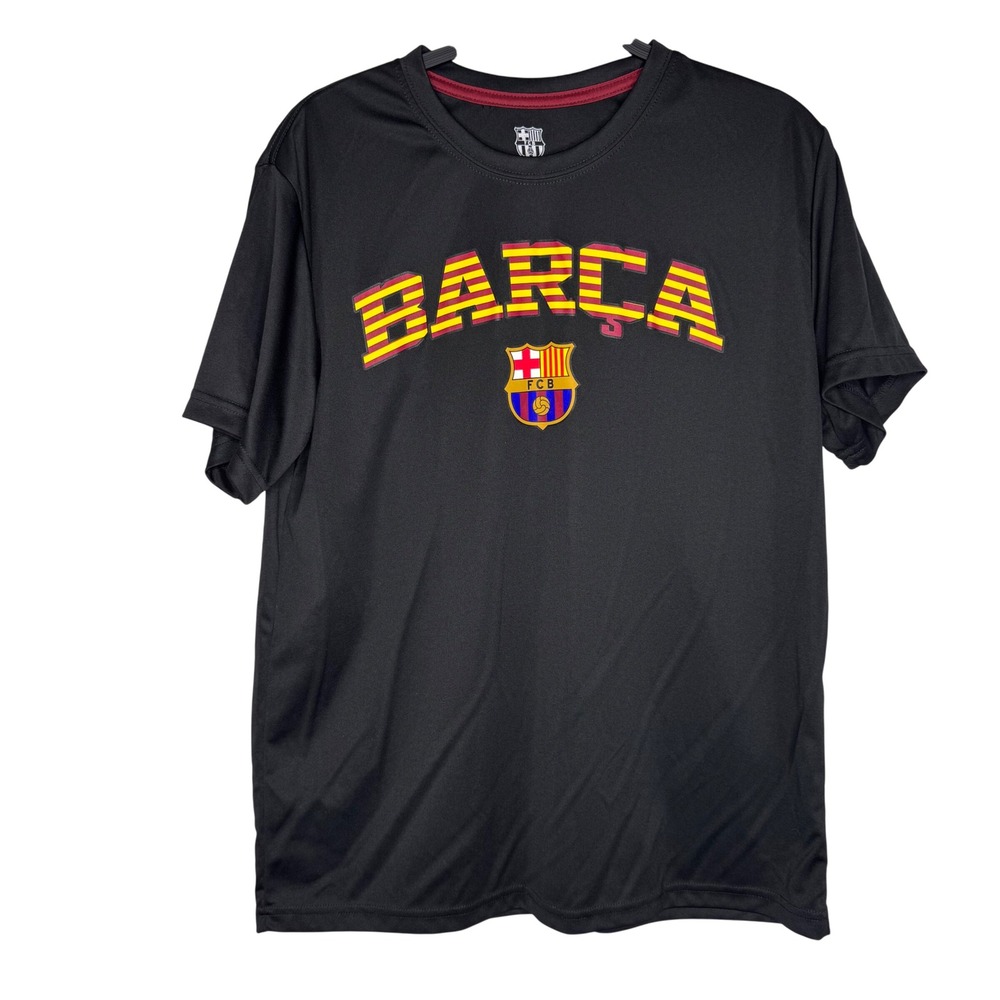 FC Barcelona Barca Soccer Graphic T-Shirt Mens Large Black HKY Sportswear